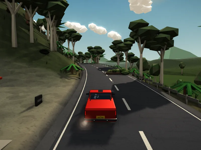 Queensland: Tropical coast, a low-poly scene from Roo Road Rescue