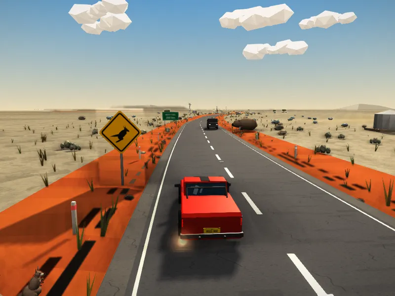 South Australia: Mallee and saltbush, a low-poly scene from Roo Road Rescue