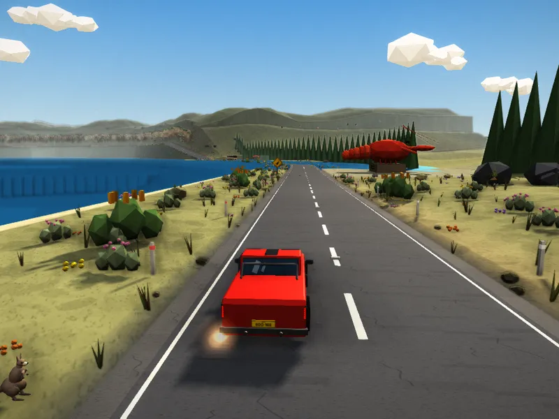 Victoria: Volcano stone and stone walls, a low-poly scene from Roo Road Rescue