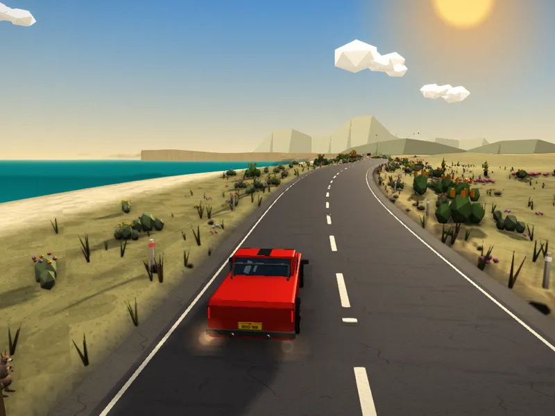 Western Australia: Wildflowers and white sand, a low-poly scene from Roo Road Rescue