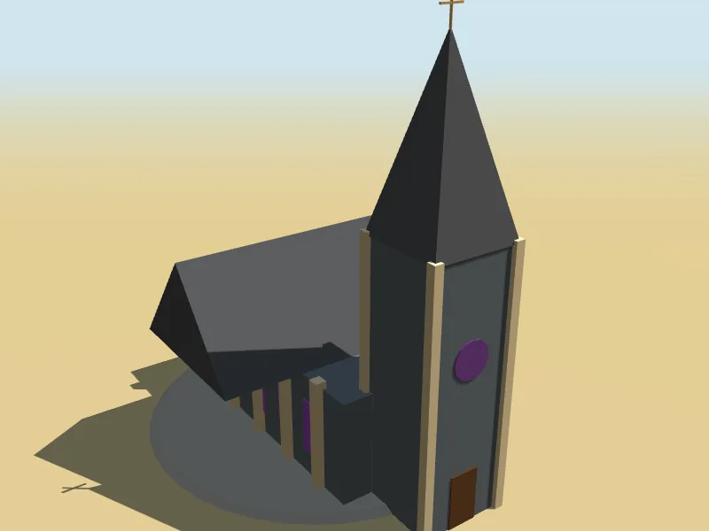 Bluestone Chapel, a low-poly model in Roo Road Rescue