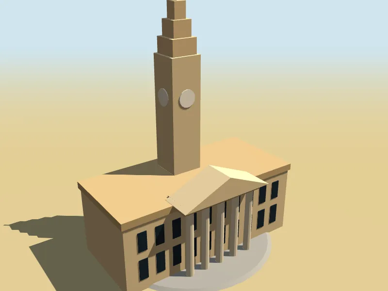 Sunshine City Hall, a low-poly model in Roo Road Rescue
