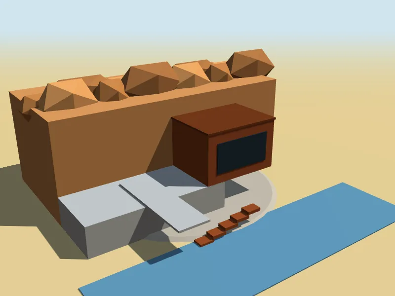 Cliffside Gallery, a low-poly model in Roo Road Rescue