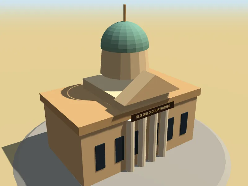 Old Gold Courthouse, a low-poly model in Roo Road Rescue