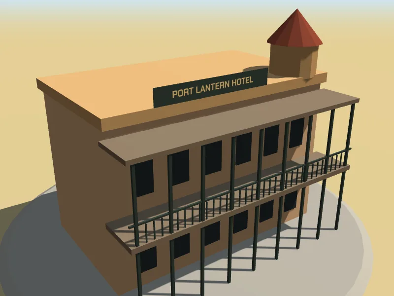 Port Lantern Hotel, a low-poly model in Roo Road Rescue