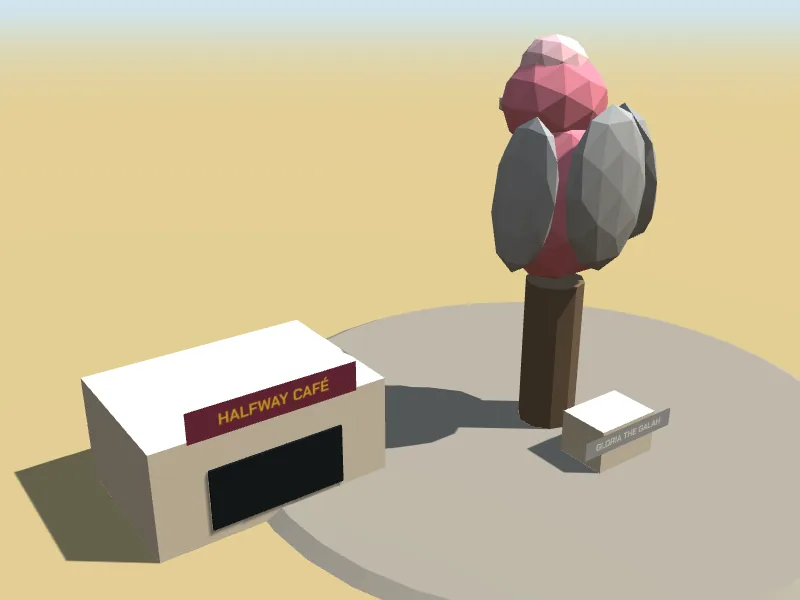 Gloria the Galah, a low-poly model in Roo Road Rescue