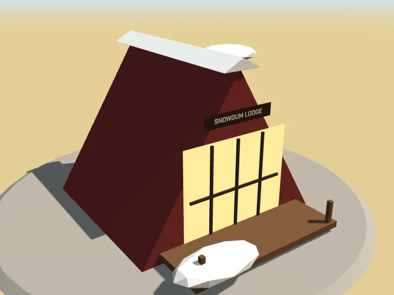 Snowgum Lodge, a low-poly model in Roo Road Rescue