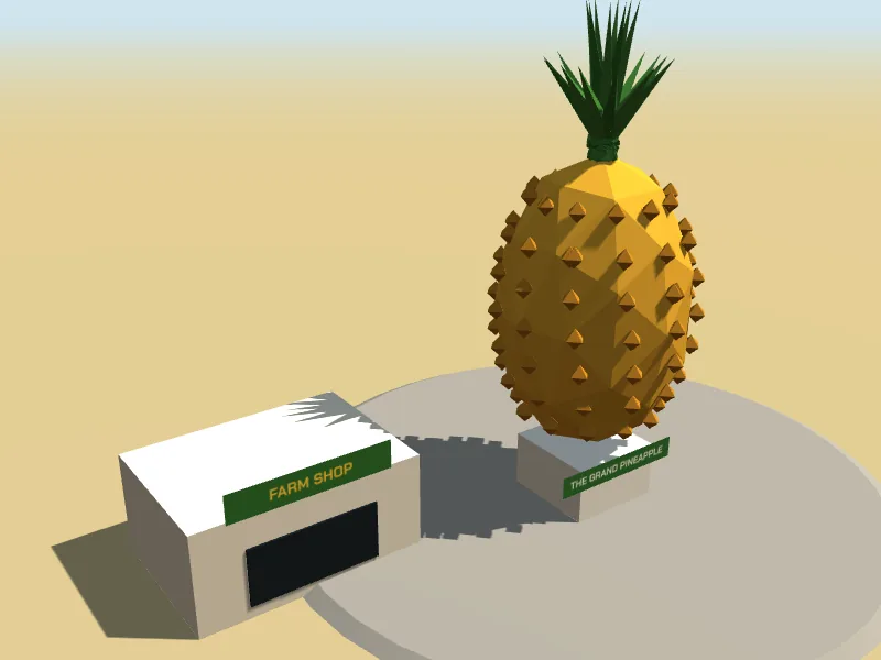 The Grand Pineapple, a low-poly model in Roo Road Rescue