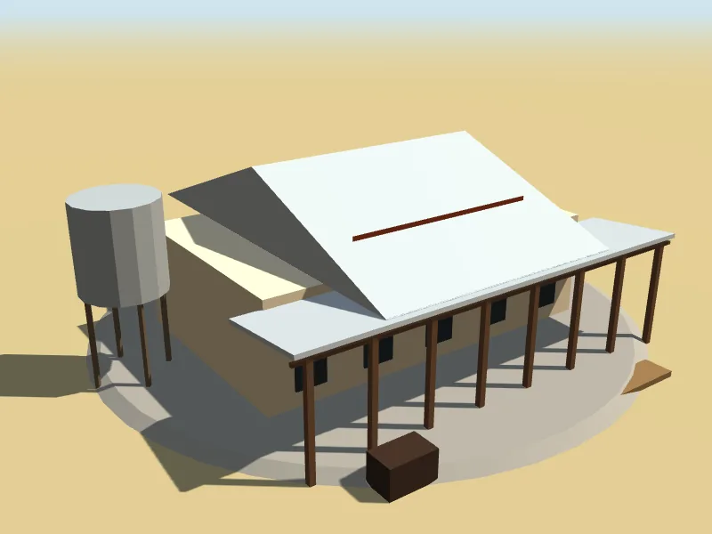 The Thirsty Emu Hotel, a low-poly model in Roo Road Rescue
