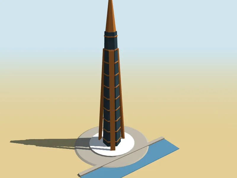 Riverside Bell Spire, a low-poly model in Roo Road Rescue