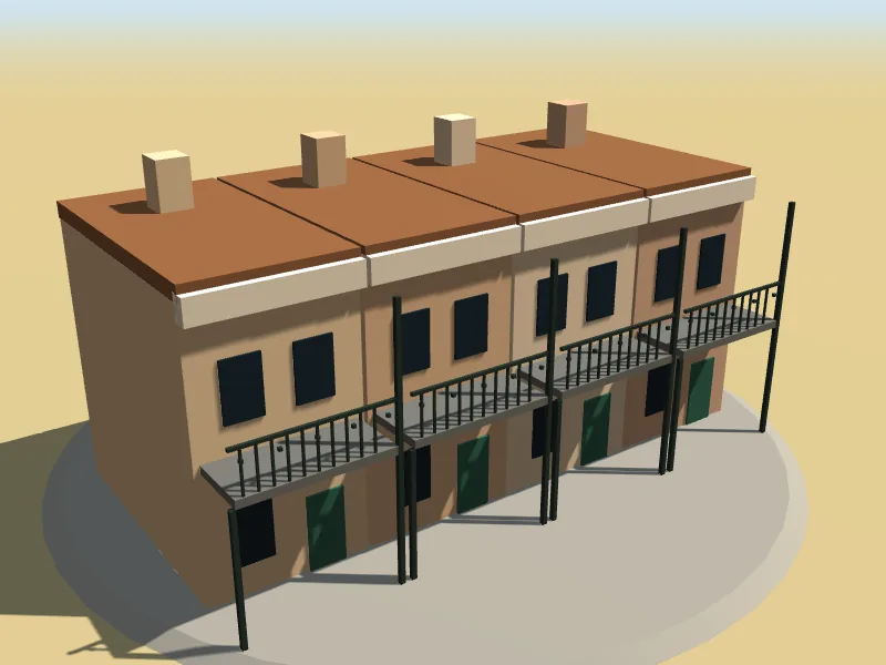 Lace Terrace Row, a low-poly model in Roo Road Rescue