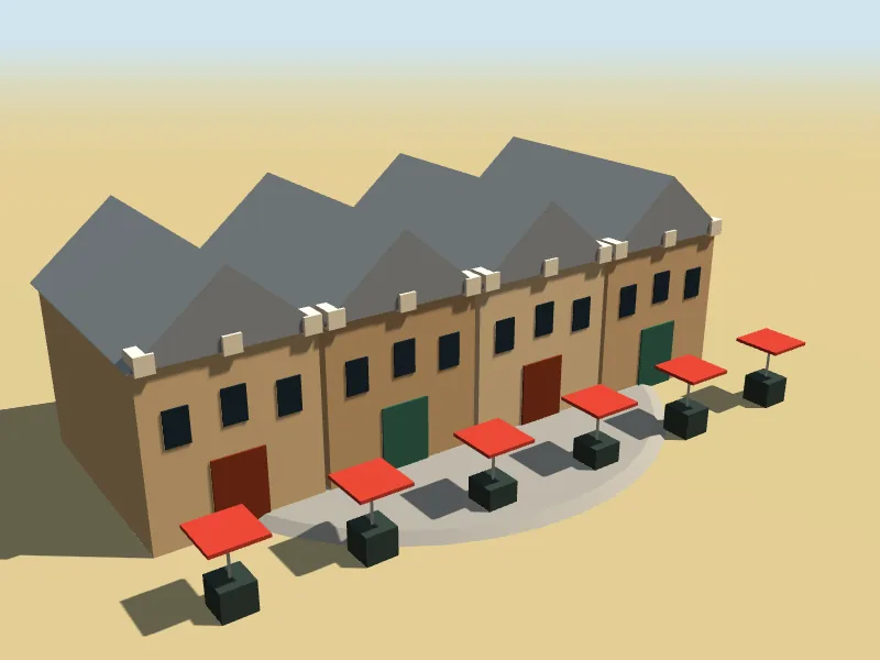 Wharfside Warehouses, a low-poly model in Roo Road Rescue