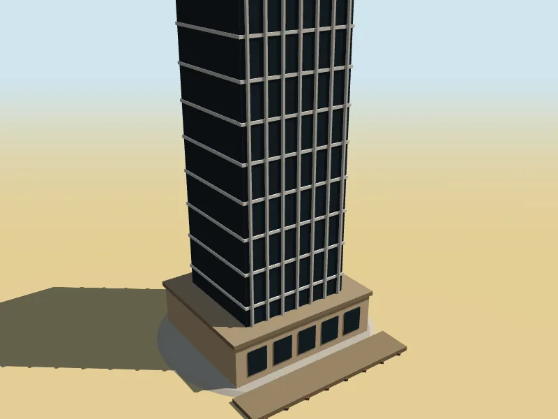 Glass Wharf Tower, a low-poly model in Roo Road Rescue