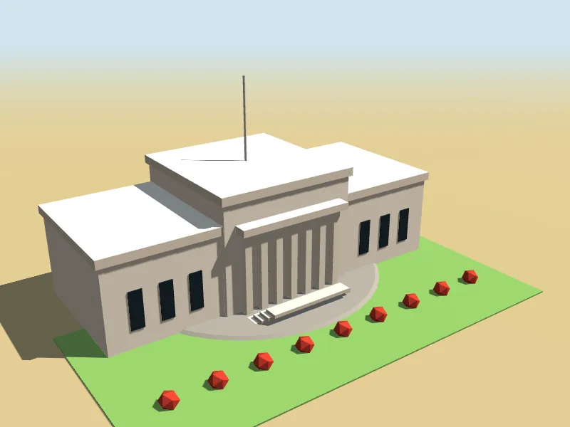 White Assembly House, a low-poly model in Roo Road Rescue