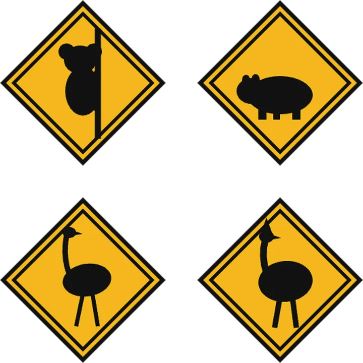 Wildlife warning signs in Roo Road Rescue